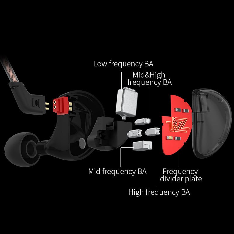 KZ As10 5BA+5BA For Phones And Music Noise Cancelling Sports Dynamic Hybrid 5 Balanced Armature Driver Monitor Earphone