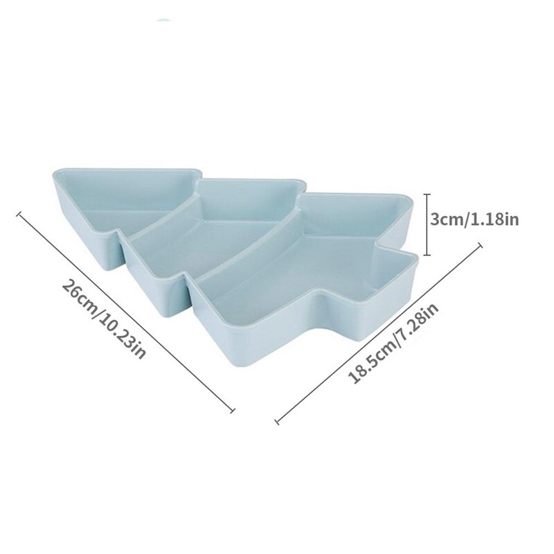 Juletræ tørret frugt tallerken frugt tallerken tørret frugt box doven snack box husholdning pnack tallerken plast: Blå