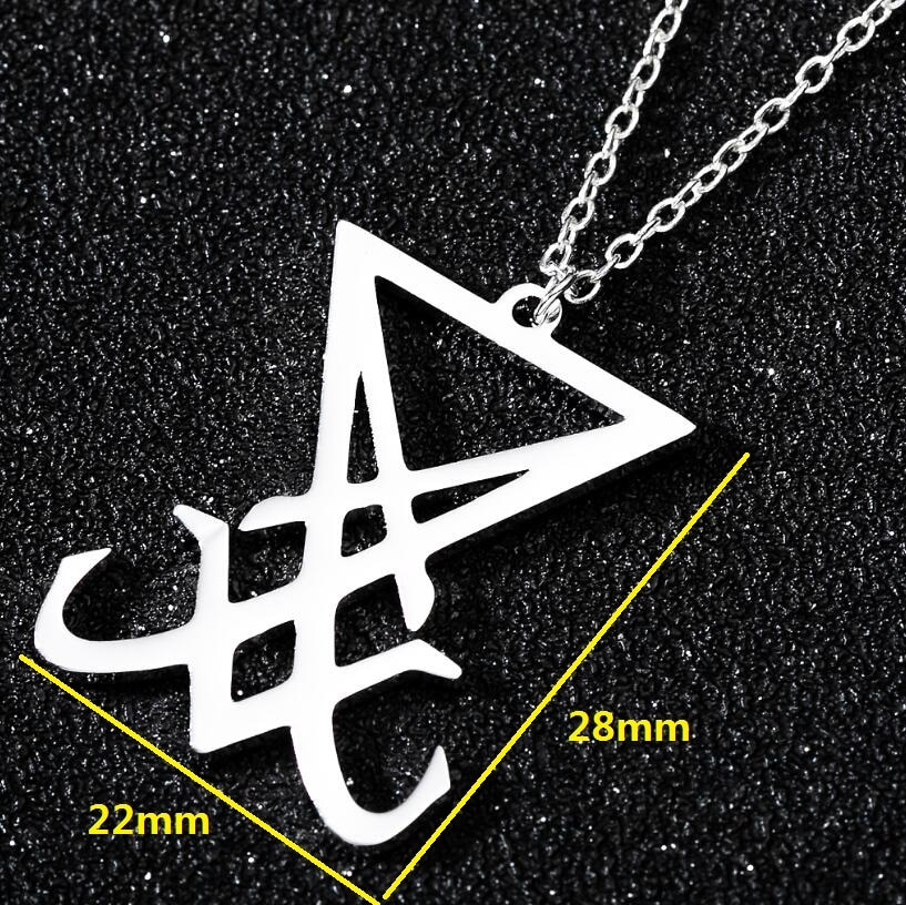 Stainless Steel Pentagram Steampunk Satan Fork Necklaces Hidden Devil Chokers Jewelry for Women Men Vintage Hero Symbol