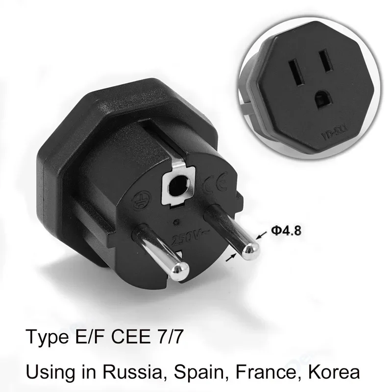 Adaptateur de voyage universel royaume-uni vers ue Euro européen russie US EU vers royaume-uni britannique corée France adaptateur de prise convertisseur de prise électrique: TYPE 18