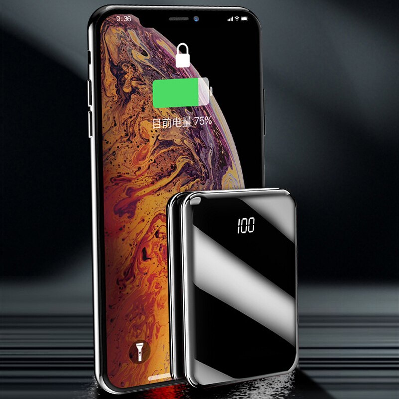 Portátil 50000mah mini carga rápida power bank recarregável bateria externa com duplo usb display digital para iphone samsung