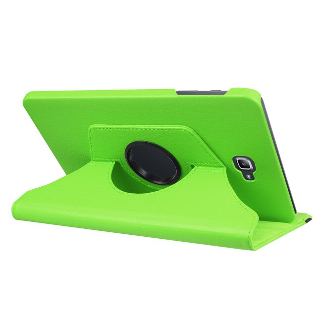 360 obrotowa obudowa dla Samsung Galaxy Tab A 10.1 2016 przypadku T580 T585 SM-T580 SM-T585 obudowa z podstawką tablet ze skóry pu Funda Coque: Green