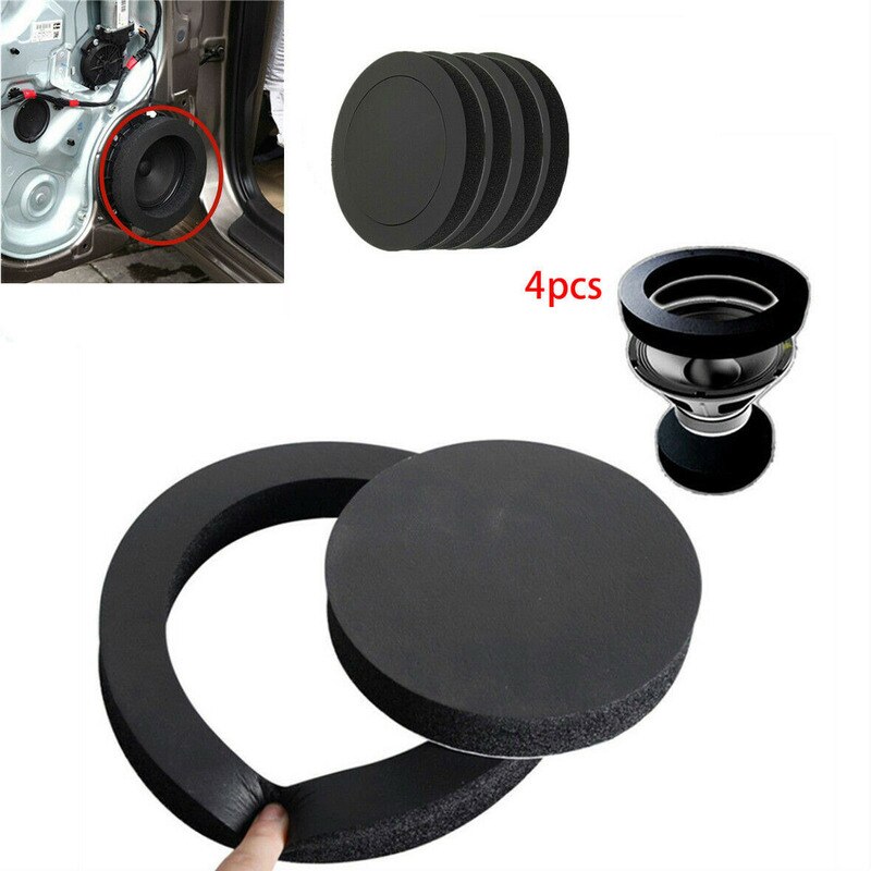Anillo de altavoz para coche, accesorio de 6,5 pulgadas, aislamiento acústico, almohadilla de algodón, altavoces de Audio, anillo de aislamiento autoadhesivo, 4 piezas