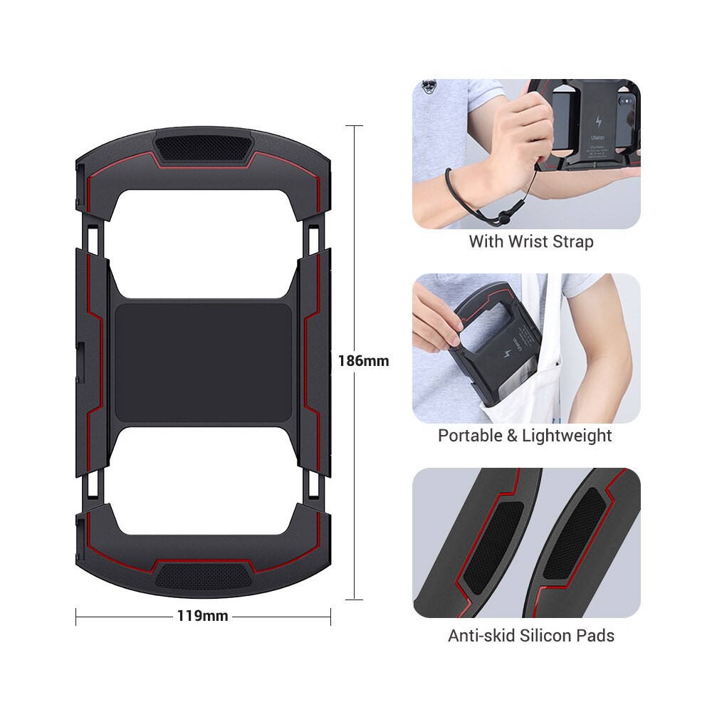 Ulanzi Video Vlog Telefoon Opladen Rig Kooi Met Triple Koude Schoen 1/4 Schroefdraad Voor Smartphones Microfoon Led Licht Montage