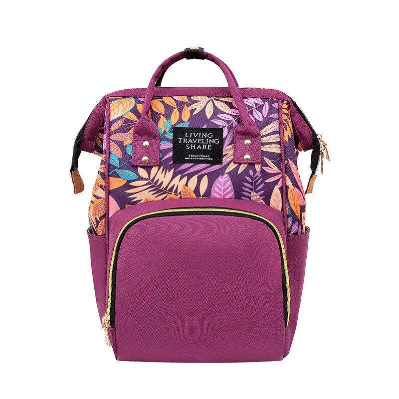 Anti-Diebstahl Windel Tasche Gedruckt Nylon Multi-funktions Große Kapazität Schulter Mom Rucksack MOTHER'S Tasche: Purple