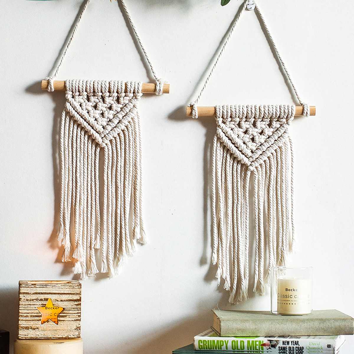 100% Natural Handmade Bohemian Chic Macrame Wall Hanging Tapestry Wall Decor Wall Art Woven Knitted Decoration