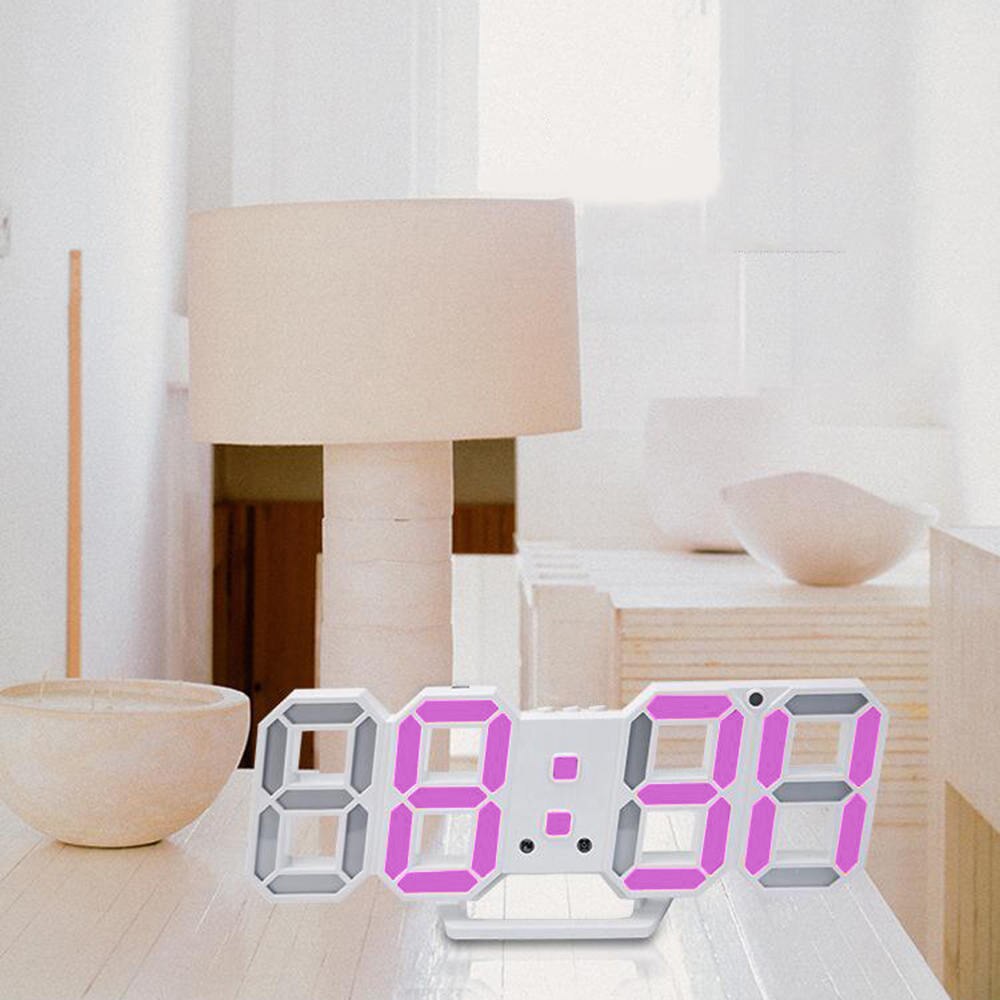 LED Electronic Clock Usb Plug-In Hanging Wall Stereo Clock Bedroom Desk Alarm Clocks Home Living Room Decoration