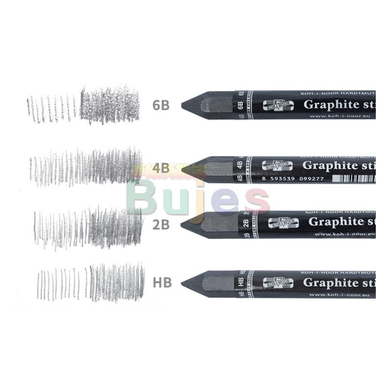 KOH-I-NOOR Jumbo GRAPHITE Woodless Stick KOH-I-NOOR Progresso 8971 Thick HB 2B 4B 6B Pencil,Strong hexagonal graphite pencil