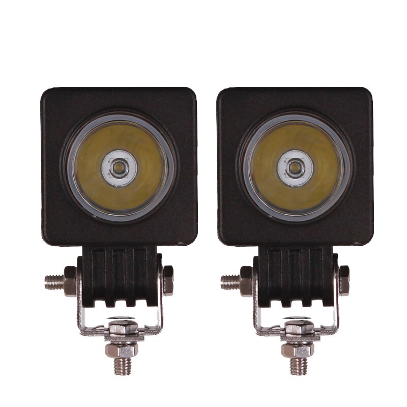2 kpl 10w led työvalo moottoripyörä auto mönkijä maastoauto kuorma-auto vaunu asuntopyörä 12v 24v spot tulva ajo ajovalo lisäsumuvalo: Neliömäinen pistepalkki