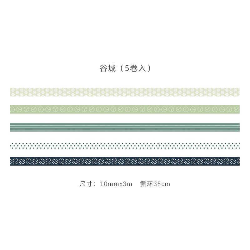 5 rolls/set Grid Dot Washi Tape Label Masking Tape Kawaii Decorative Adhesive Tape For Stickers Scrapbooking Japanese Tape: 2
