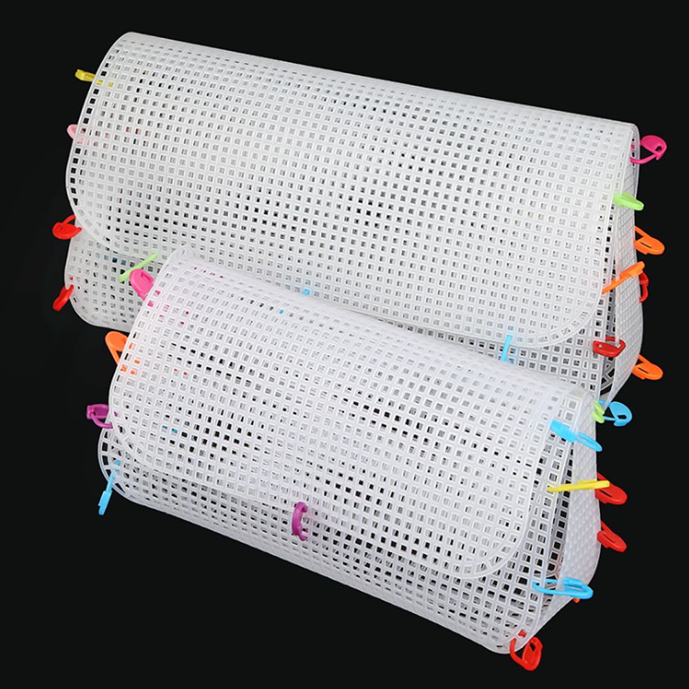 Tela de malla de plástico tejida para fabricación de bolsas, bolsas artesanales, Material tejido, pestillo, bolsas de gancho, gancho de rejilla de plástico, novedad