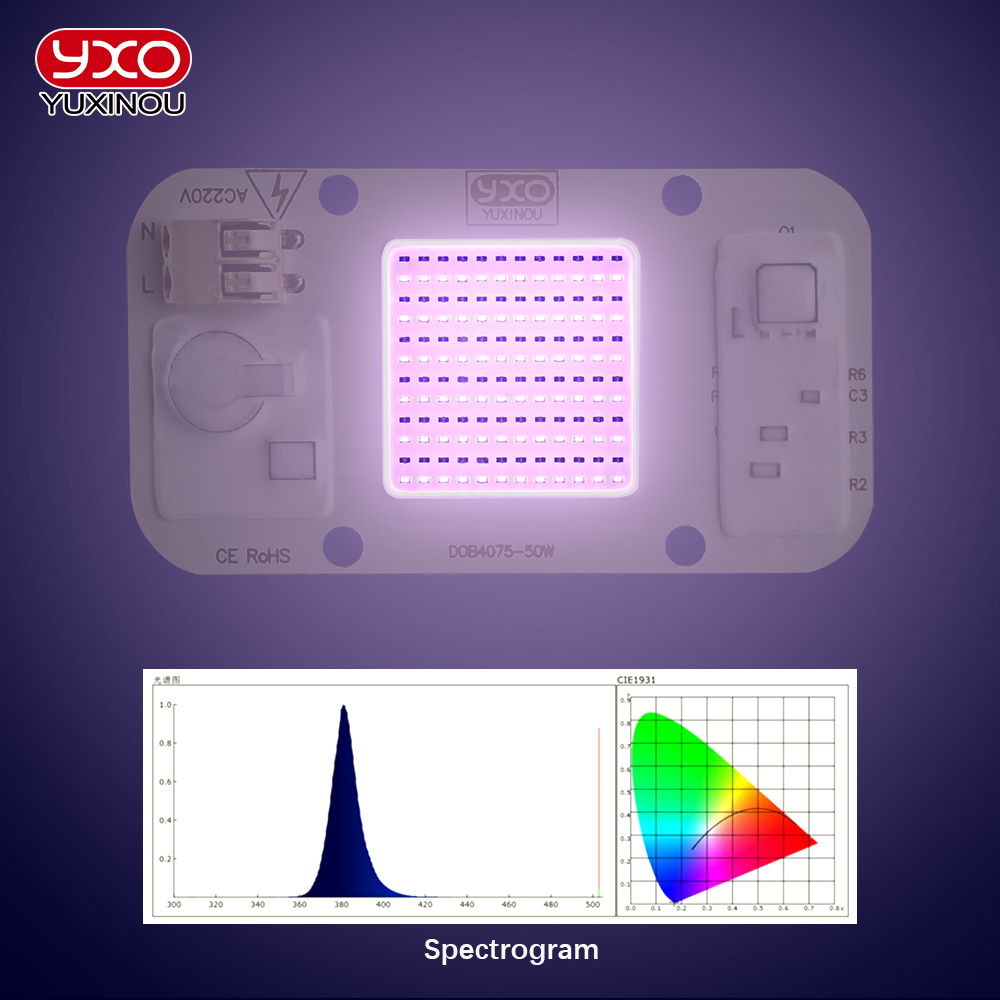 YXO Hydroponice AC 220V 20w 30w 50w Dob Cob LED Grow Light Chip Full Spectrum 380nm-780nm For Indoor Plant Seedling Grow Flower: Dark Khaki