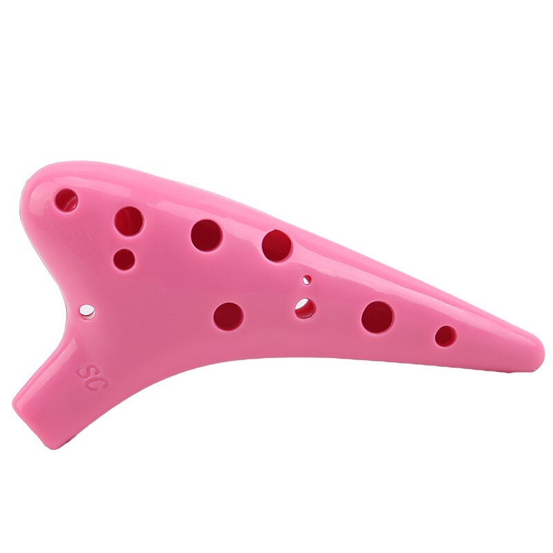 Ocarina de plástico de 12 agujeros instrumento clásico de tono Alto C con cordón, partitura de música, instrumento Musical antiroto para principiantes