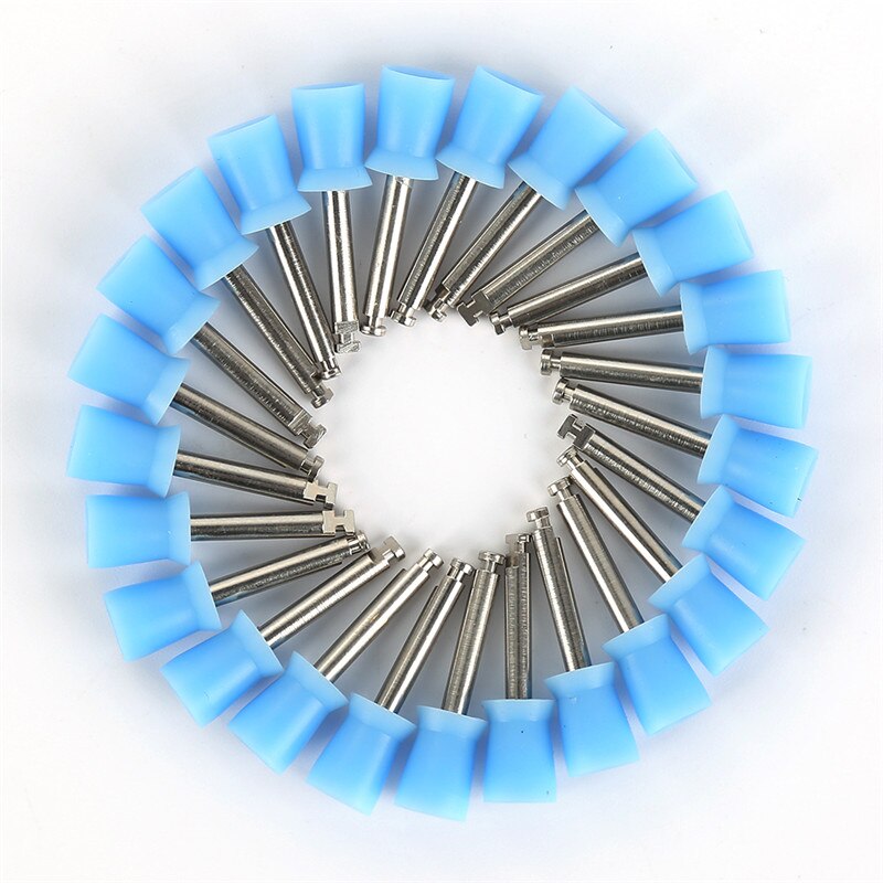 Y&w& f 100 stk tandpoleringsbørste tandpolering profylakse kop prophy svømmehud lås type gummi tandblegning mundpleje tslm 1: Blå