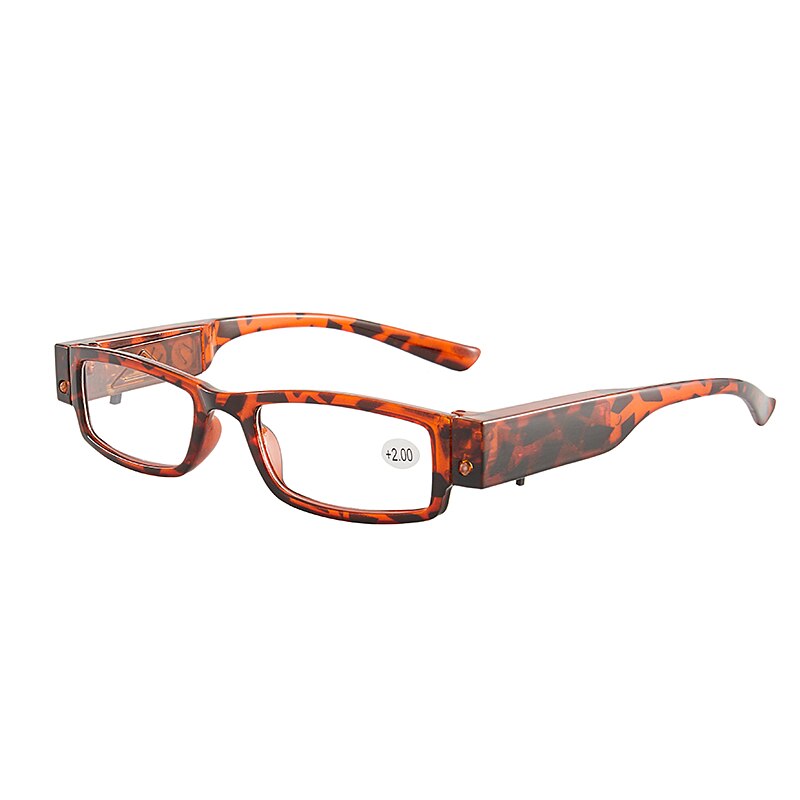 Zilead – lunettes de lecture pour hommes, lues LED, rétro, pour presbytie, dioptrie + 1 + 1.5 + 2 + 2.5 + 3 + 3.5 + 4: +100 / Print