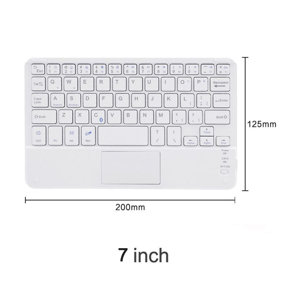 Touchpad Draadloze Bluetooth Toetsenbord Met Lederen Case Voor Ipad Tablet Telefoon Universele Draagbare Mini Draadloze Bluetooth Toetsenbord: WHITE