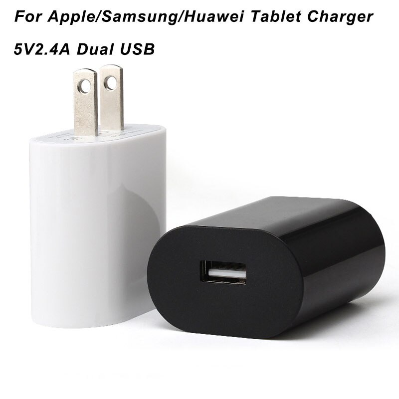 Tablet Charger Plug For Apple Huawei Samsung Xiaomi Universal Tablet Charger 5V2.4A Dual USB Port Charging Chargers US Plug