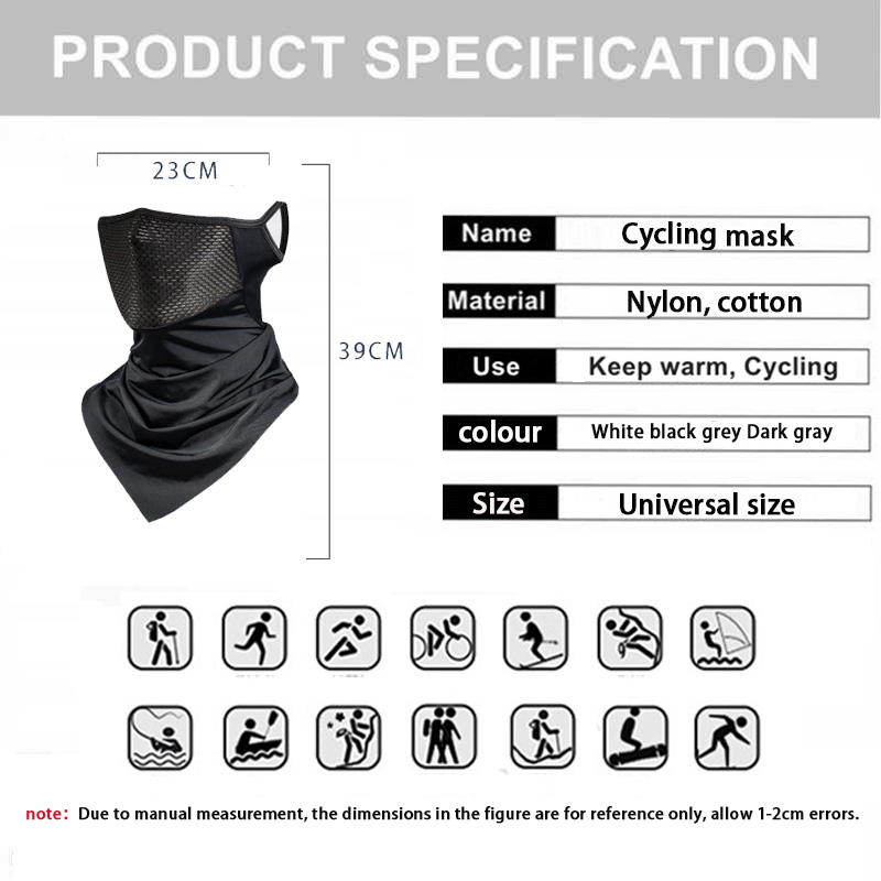 Män vandring cykla helmask bandana andningsbar cykelmask sporthalsduk sommar balaclava cykelsport halvansiktsmask