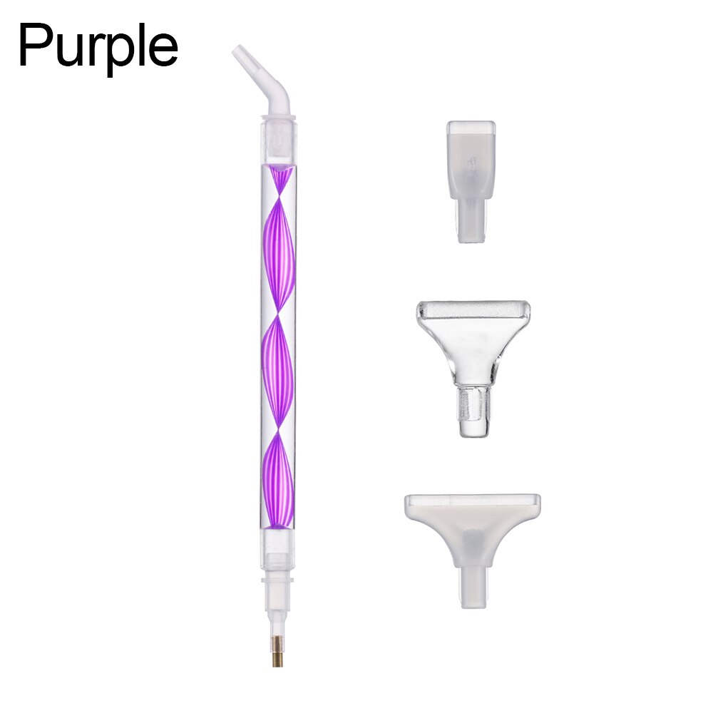 Spiral Flower Resin Point Drill Pens 5D Diamond Painting Pen Cross Stitch Embroidery DIY Craft Art Sewing Accessories: purple