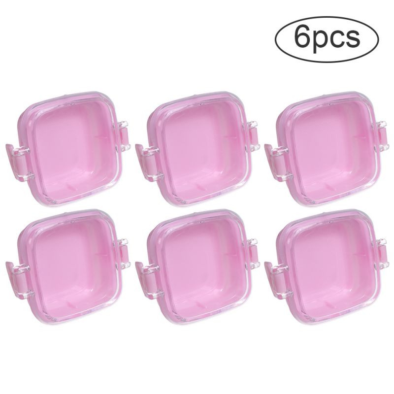 6Pcs Candy Boxes Sweet Plastic Case Storage Container Wedding Card Boxes Party Wedding Supply Candy Box Festival Box: Pink