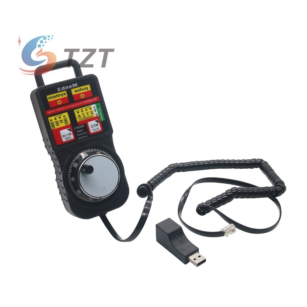 TZT CNC MACH3 Wireless Electronic Handwheel 4-Axis Manual Controller USB Handle Pulse Generator