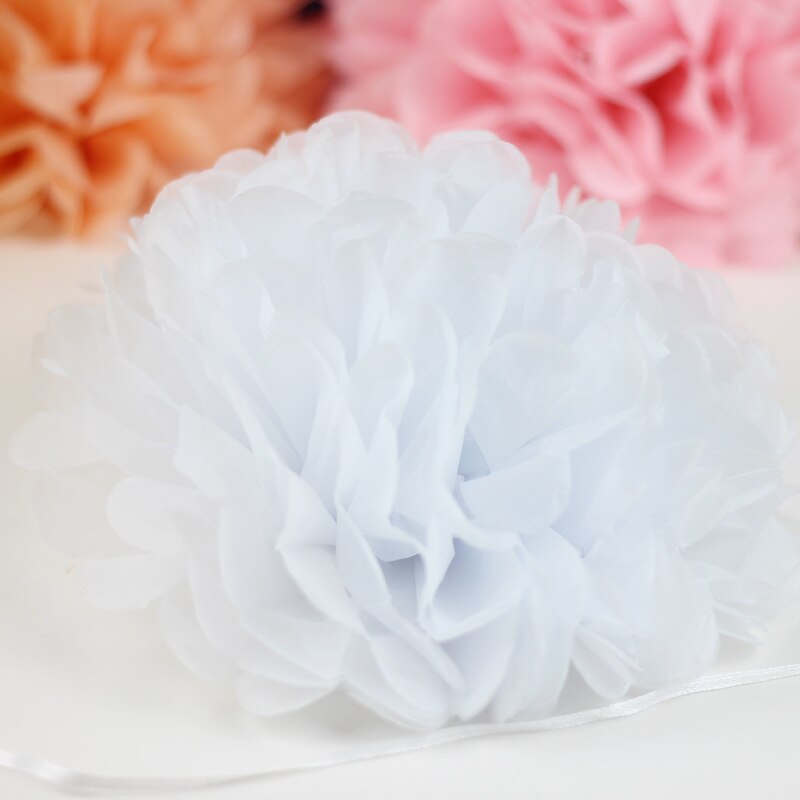 1pc 15cm Pompon papier de soie pompons boules de fleurs pour mariage maison décoration de noël fête d'anniversaire décoration artisanat bricolage 62472: A