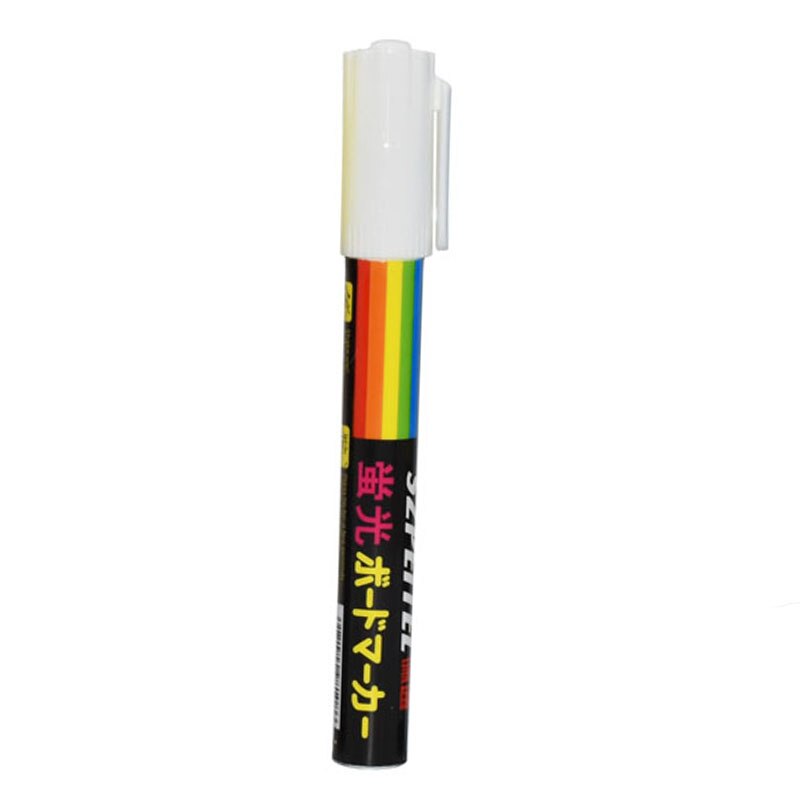 1 st led-överstrykningspennor penna drottning bee markörpenna 138 mm 8 färger valfri avfasning spets pensel biodlingsverktyg: Vit