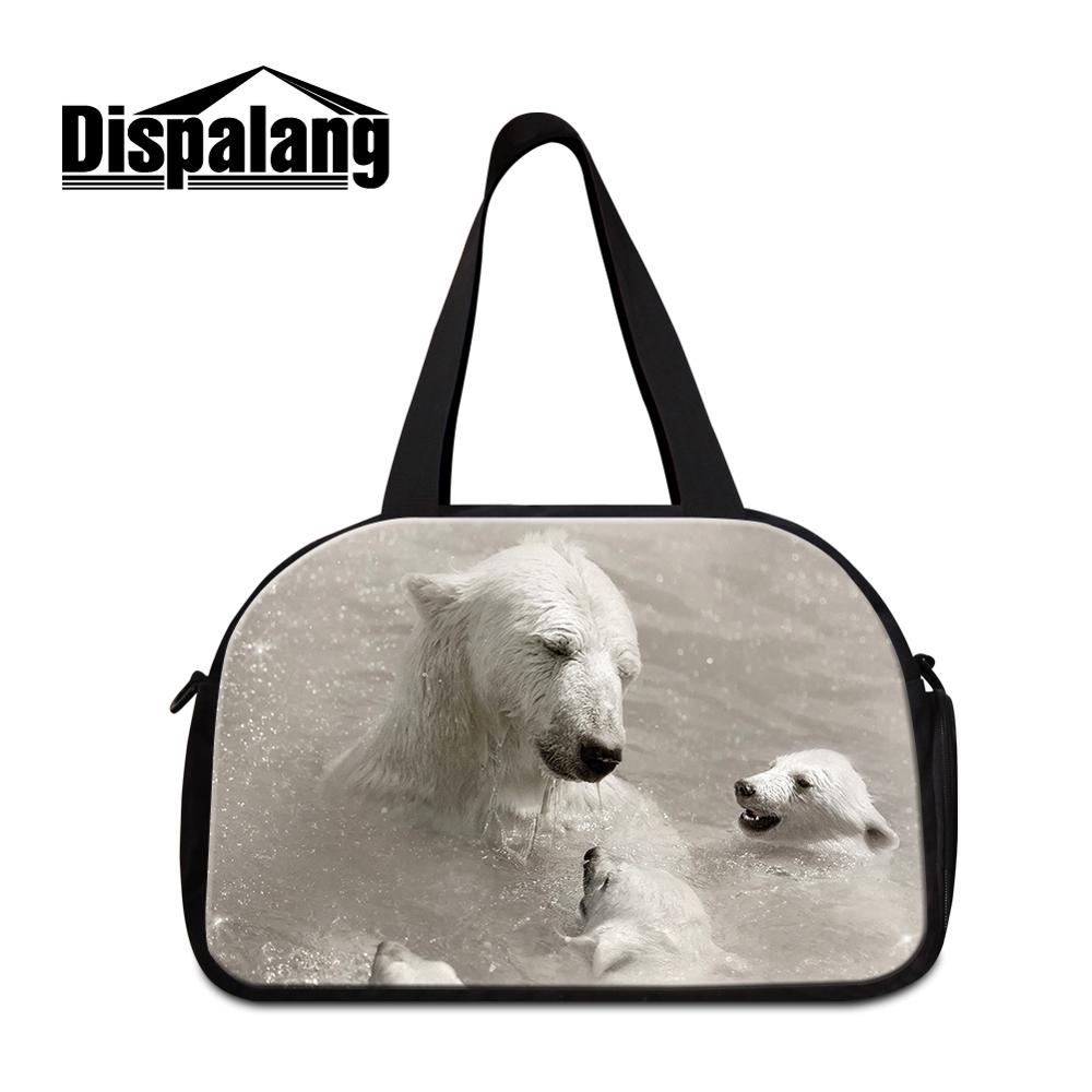 Saco de viagem bonito saco de viagem urso polar impressão grande tote de viagem na moda ombro duffle saco feminino padrão animal saco de bagagem meninas: Azul