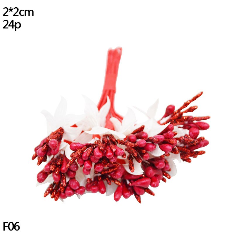 Lot de 1 assortiment de baies de cerisier | Rouge, bricolage, boîte de gâteau de mariage, couronne, décoration de noël du nouvel an: F06