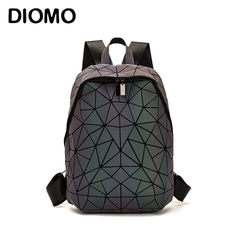 DIOMO lumineux irrégulier Triangle grande capacité école voyage sac à dos pour les femmes sac à dos femme ordinateur portable sac à dos coréen