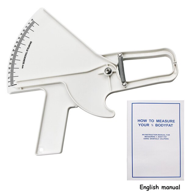 Dubbele Veren 80Mm Huidplooi Remklauw Lichaamsvet Body Fitness Tester Analyzer Vet Meten Afslanken Meting Tool: WHITE