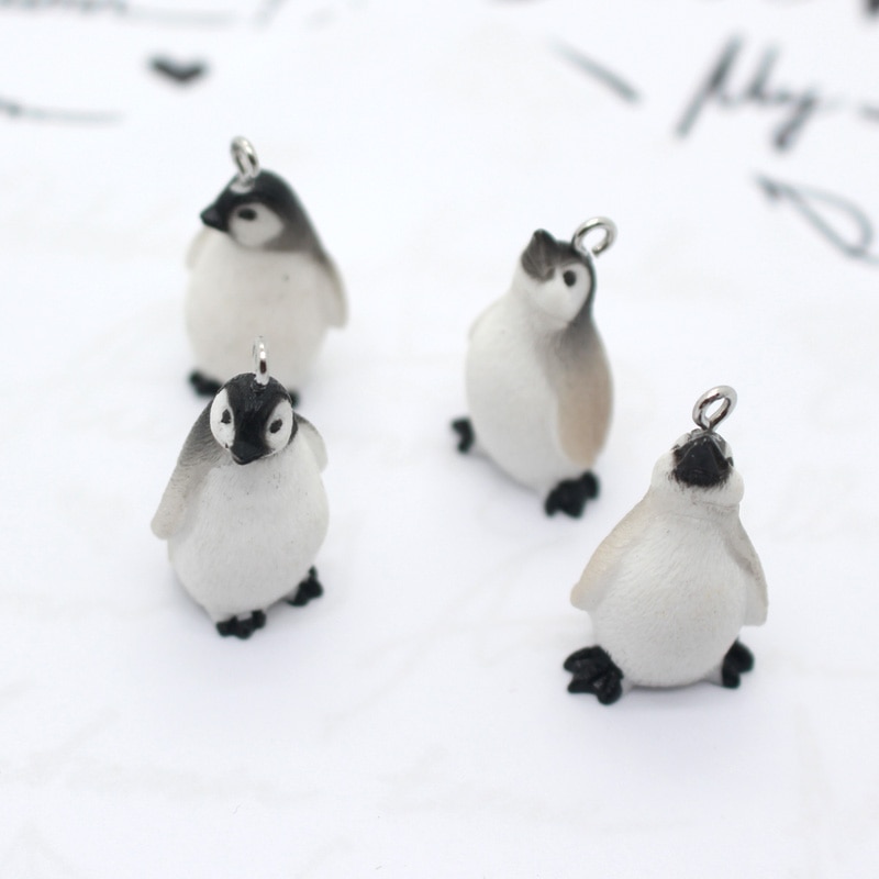 2 stücke Super Nette Kopf hoch Pinguin Ohrring Harz Charme 3D Handwerk Ebene Ohrringe Halskette Keychain Anhänger Schmuck Erkenntnisse: Default Title