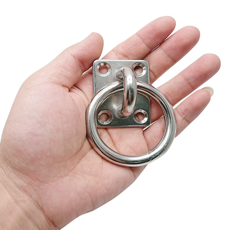 4 Stck M6 304 Edelstahl Decke Haken Pad Auge Platte mit Ring Marine Hardware- Klammer Haken Schleife Schrauben Montieren