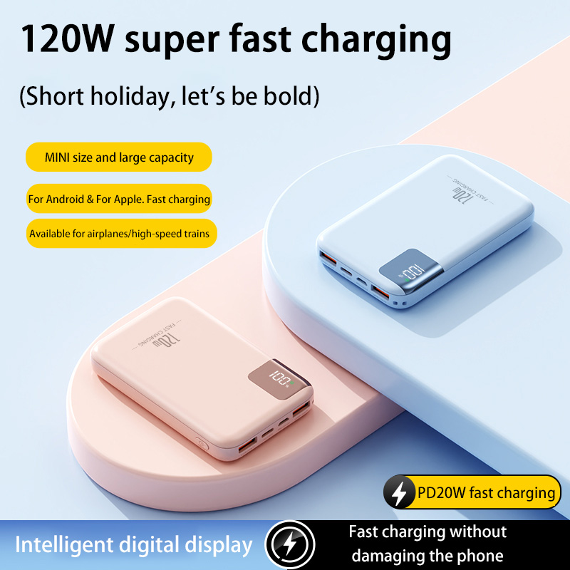 Power Bank 100000mAh 120W - Super PD 20W Pikalataus - Digitaalinen Näyttö - Kannettava