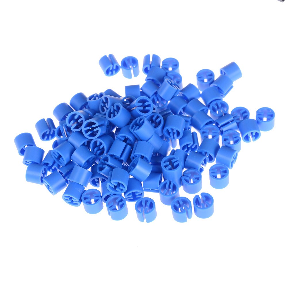 100Pcs Plastic Snap Op Hanger Maat Markers Hangers Clips Cirkel Marker Voor Maten Kleerhanger Accessoires Label Buis Gemarkeerd: Blauw