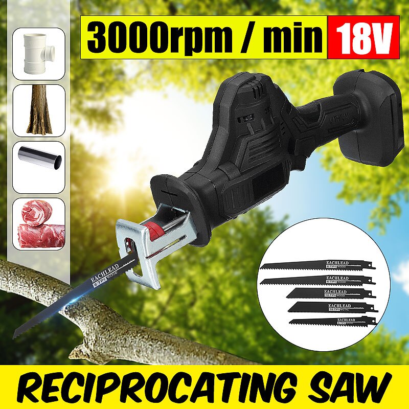 Reciprocating Saw Cordless Electric Saw for Wood Metal Plastic Cutting machine Power Saws with Saw Blades for Makita 18V Battery