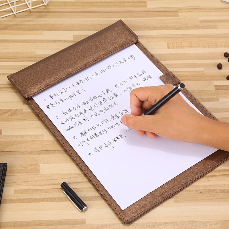 A4 Paper PU leather Manager folder File Nursing Clipboard Folder Contract Folder Student Writing Pad School Office Stationery