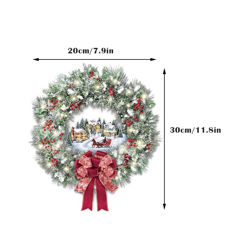 Christmas Garland Cartoon Static Stickers Moisture Proof Window Glass Door Home Decoration JA55