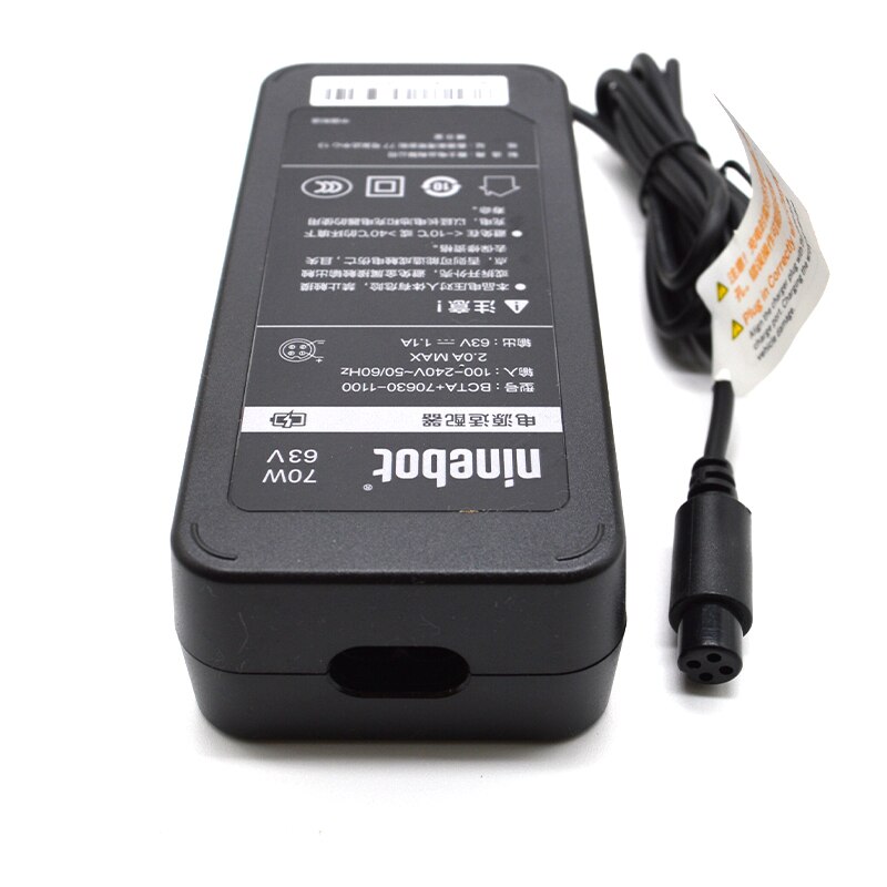 Oplader til ninebot mini s pro selvbalancerende scooter 63v 1.1a 70w adapter tilbehør