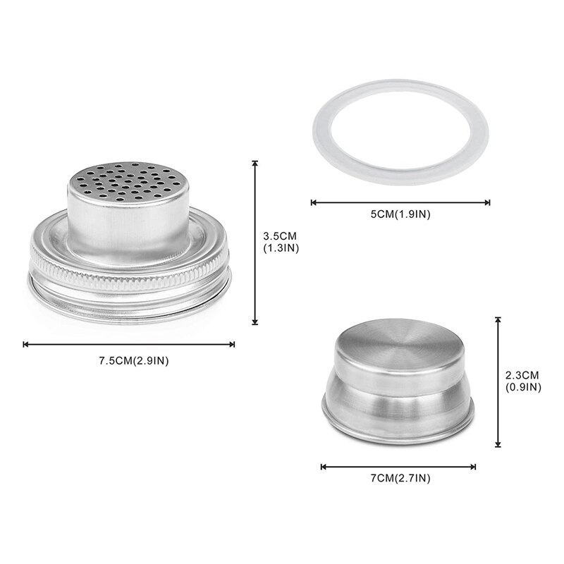 8 Packs Mason Jar Shaker Lid Shaker Top for Regular Mason Jar Shaker Lids for Mini Mason Jars