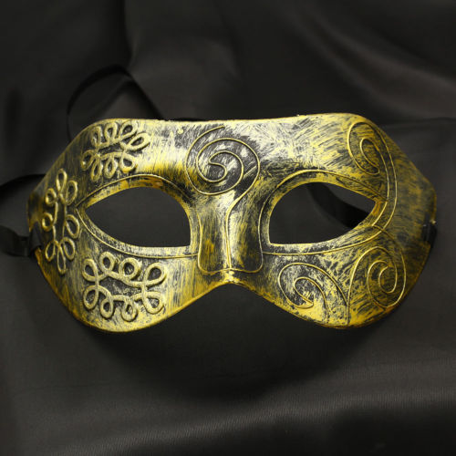 Party Gezichtsmasker Mooie Mannen Gepolijst Antiek Zilver/Goud Venetiaanse Mardi Gras Party Ball Masker Voor volwassenen: Goud