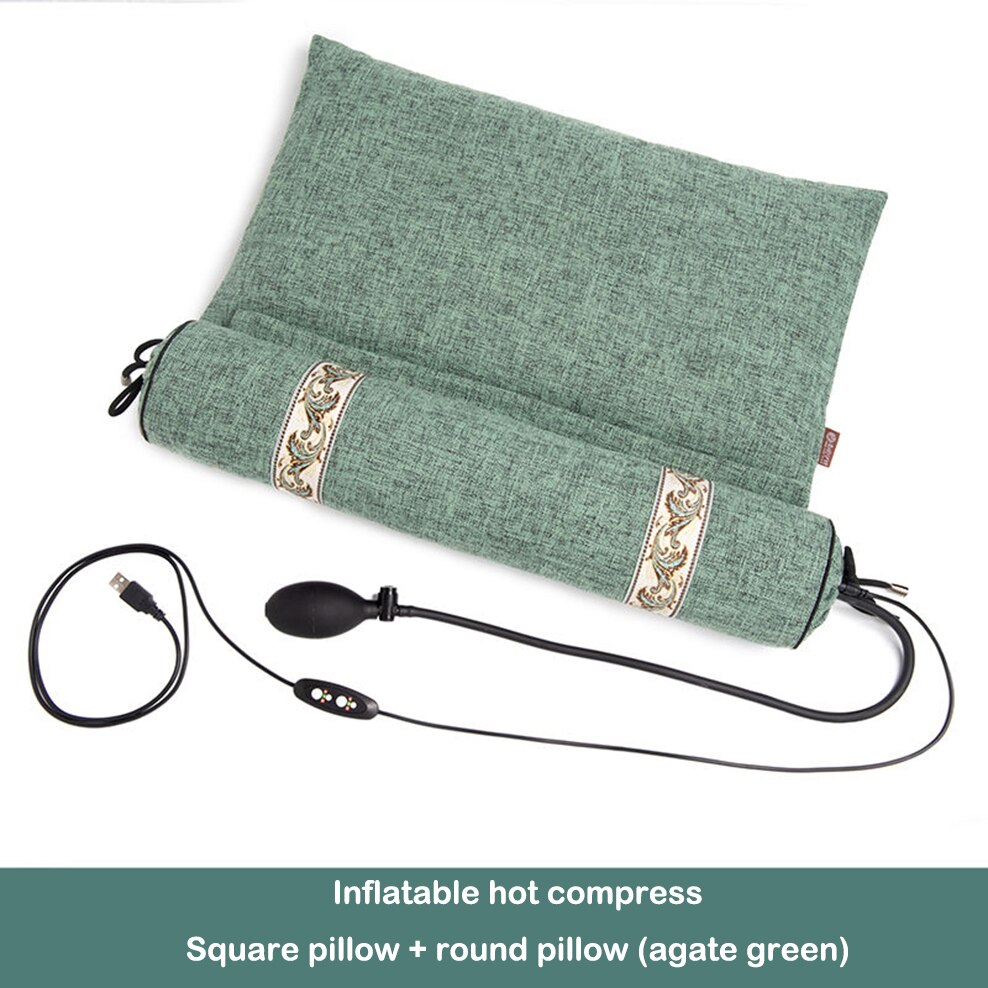 Buckwheat Cervical Pillow Orthopedic Recommendation Cervical Spine Traction Chinese Herbal Medicine Compress Neck Pillow: Herbs-green