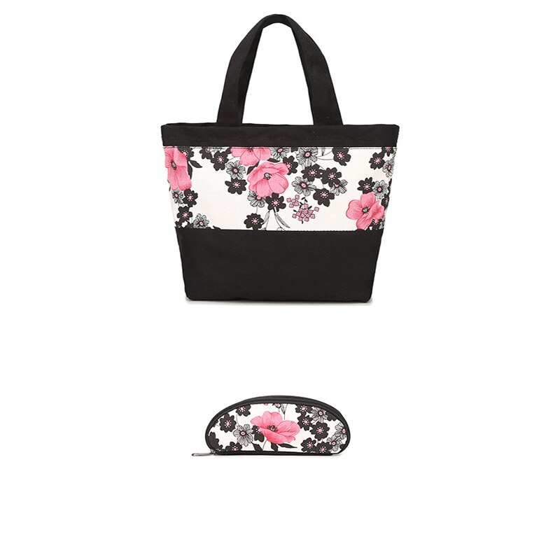 DIOMO Floral Schule Tasche Set für Mädchen Neue Frauen Rucksack Leinwand Blume Drucken Weibliche Buch Tasche 3 teile/satz