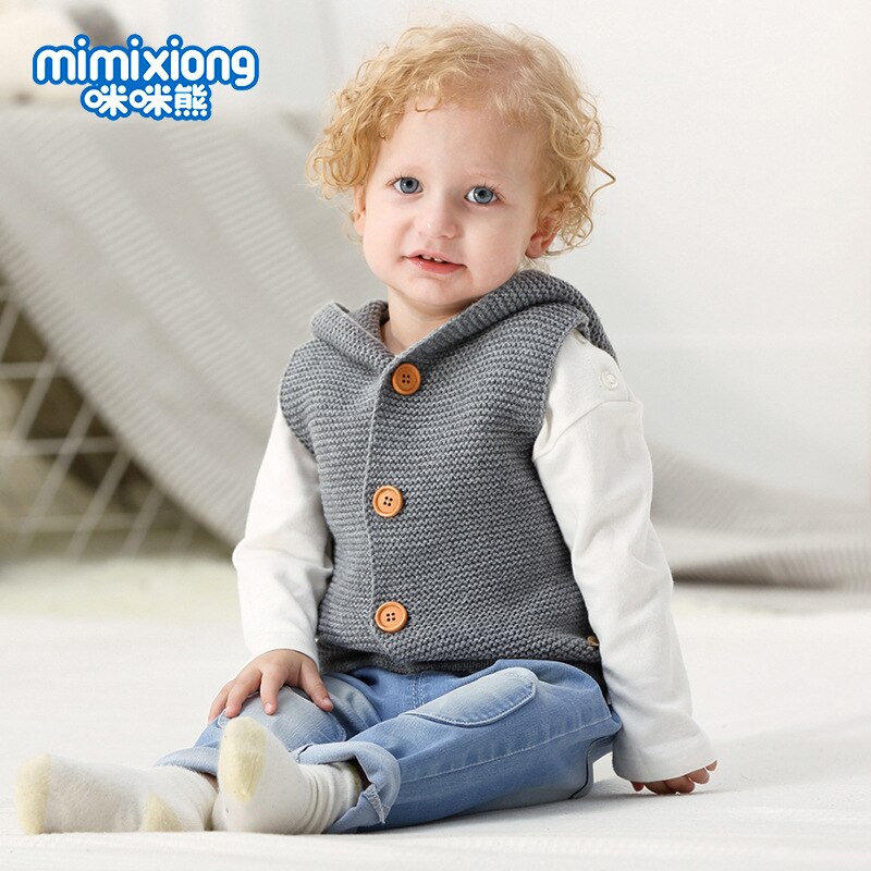 Chalecos de punto para bebés y chalecos de para niños suéteres chaleco con capucha ropa infantil