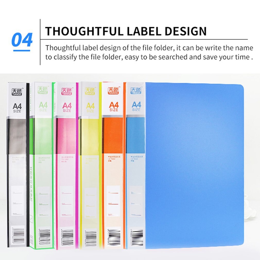 TIANSE TS-1603 carpeta de archivos de papelería de Color sólido tamaño portátil de la oficina de negocios Carpeta de soporte de documentos para papel A4