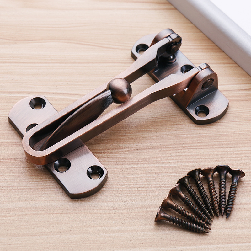 Door Bolt Home Anti-theft Room Door Bar Door Lock Latch for Home &amp,Hotel Security Door Chain Lock U Swing Front Door: Bronze