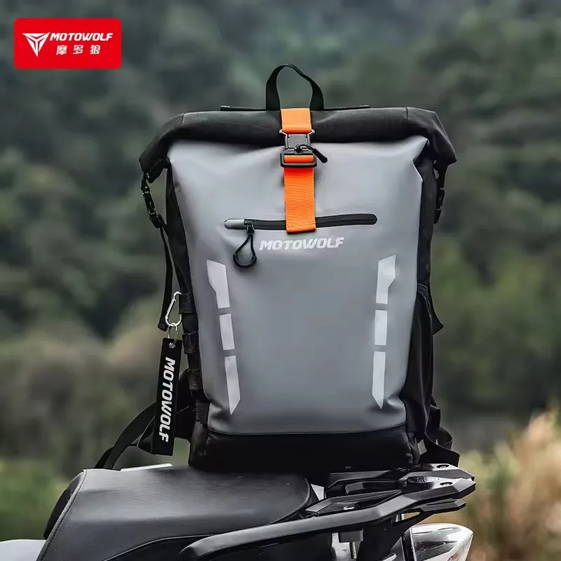 Motowolf-mochila impermeable para motocicleta, Bolsa duradera para motocicleta, mochila reflectante informal para ciclismo, gran capacidad, 20l