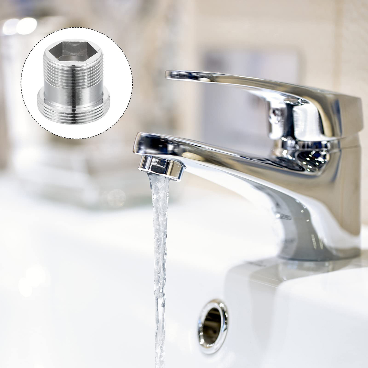 Verlängertes M22 Wechsel auf 16 18 20 22 24 mm männlich X männlich Wasserhahn-Adapter Küche Badezimmer Messing Wasserbandverbindung Kupfer