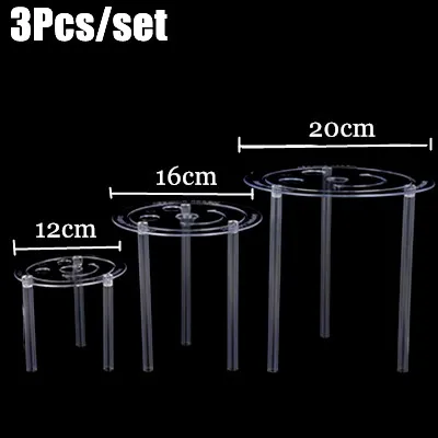 Soporte para pastel multicapa, junta suspendida, soporte para nivel de pastel, juego de varillas para pasador de pastel, soporte para soportes para pastel, marco de paja, decoración para pastel DIY: Transparente