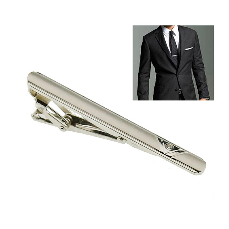 Hombres Metal corbata Clip Bar corbata broche plata Caballero San Valentín novio para la venta